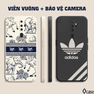 Ốp lưng Oppo A5 2020 / A9 2020 / A11 / A11X gấu cạnh viền vuông có bảo vệ camera
