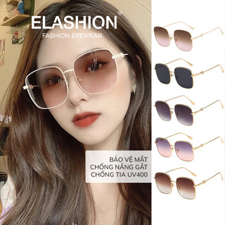 Kính râm Nam Nữ ELASHION, Kính mát cao cấp gọng kim loại bền bỉ, chống tia UV400 - E27
