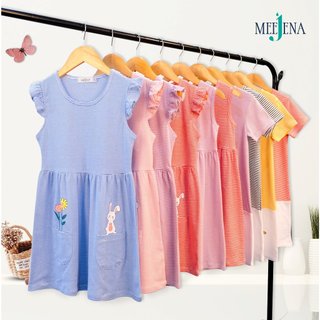 Đầm bé gái, đầm cho bé gái MEEJENA vải THUN sọc từ 13-38 Kg, váy cho bé từ 3-8 tuổi - All0