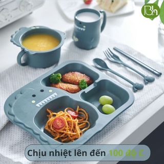 Bát ăn dặm lúa mạch hình khủng long cho bé