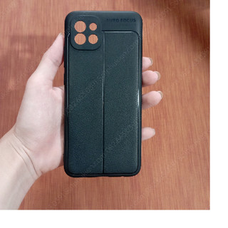 Ốp lưng Samsung Galaxy A03 silicon giả da Auto Focus đen