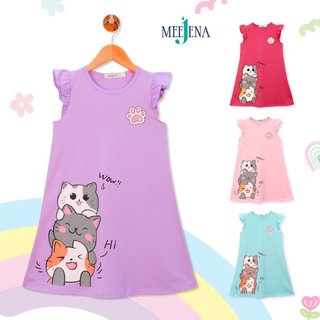 Váy bé gái, váy cho bé gái chữ A cho bé từ 14 - 36 Kg, Váy xinh bé gái MEEJENA chất liệu Thun - 3276