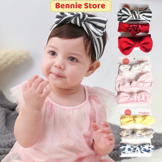 Set 3 turban cài tóc, Băng đô cài tóc cho bé gái, Cài tóc nơ cho em bé