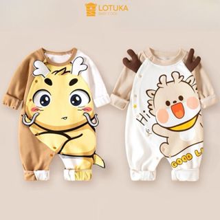 Body dài tay hình rồng cho bé trai, bé gái hình Hổ dễ thương, áo liền quần cho bé sơ sinh, bodysuit LOTUKA size 3-12kg