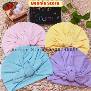 Nón turban cho bé, Nón vải mềm co giãn siêu tốt thắt nơ cực xinh