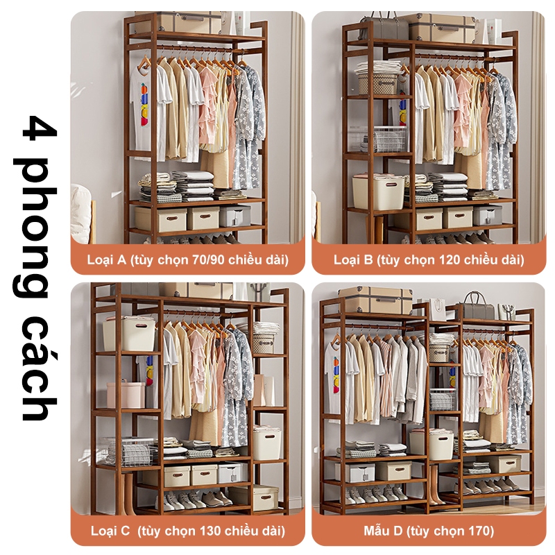 LACCOHUG Kệ Treo Quần Áo Tre Giá Treo Quần Áo Chữ Tầng Chống Mối Mọt Chịu Tải Tốt | BigBuy360 - bigbuy360.vn