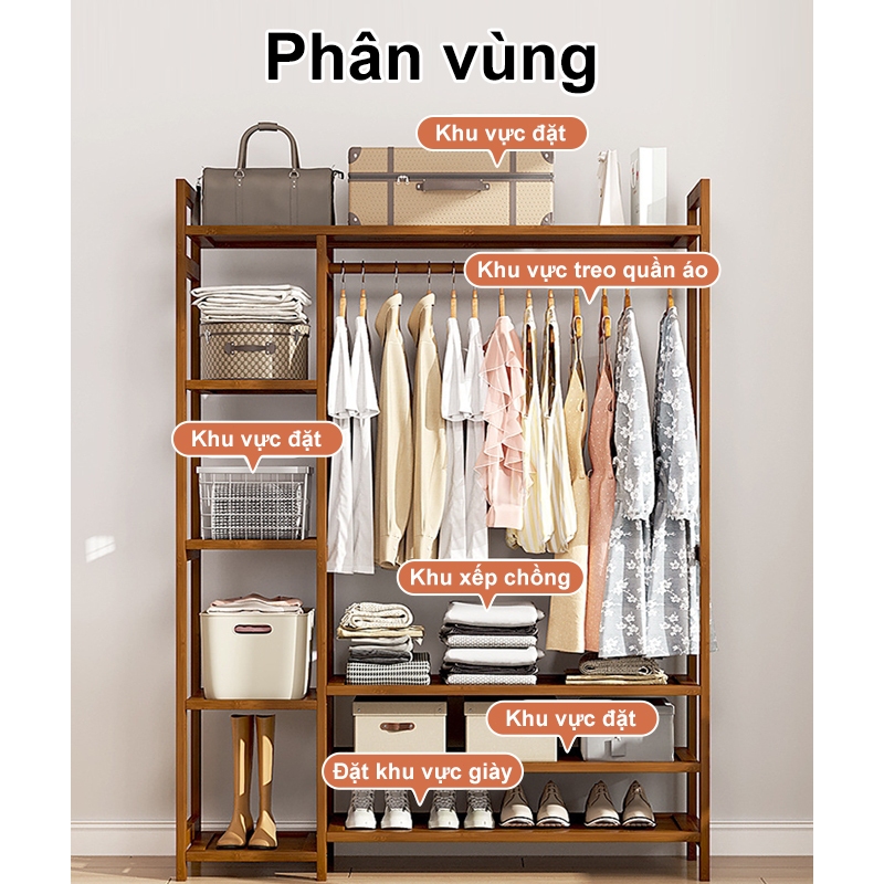 LACCOHUG Kệ Treo Quần Áo Tre Giá Treo Quần Áo Chữ Tầng Chống Mối Mọt Chịu Tải Tốt | BigBuy360 - bigbuy360.vn