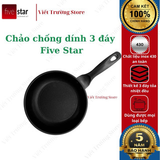 Chảo chống dính bếp từ Fivestar 3 đáy cao cấp