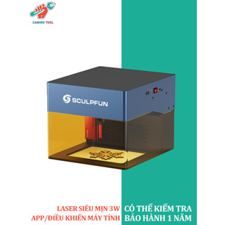 CAMINO Máy khắc laser mini SCULPFUN iCube,khắc da, bảng gỗ, acrylic,Điều khiển qua APP máy tính/điện thoại di động