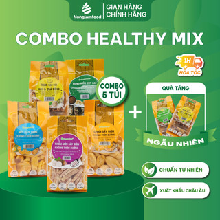 Combo Healthy Mix 5 túi ăn vặt dinh dưỡng Gabri Nonglamfood | Siêu tiện lợi tiết kiệm, giảm cân