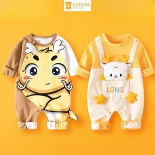 Body Dài Tay LOTUKA Cho Bé Áo Liền Thân Sơ Sinh Chất Cotton Mềm Mịn 3-12kg