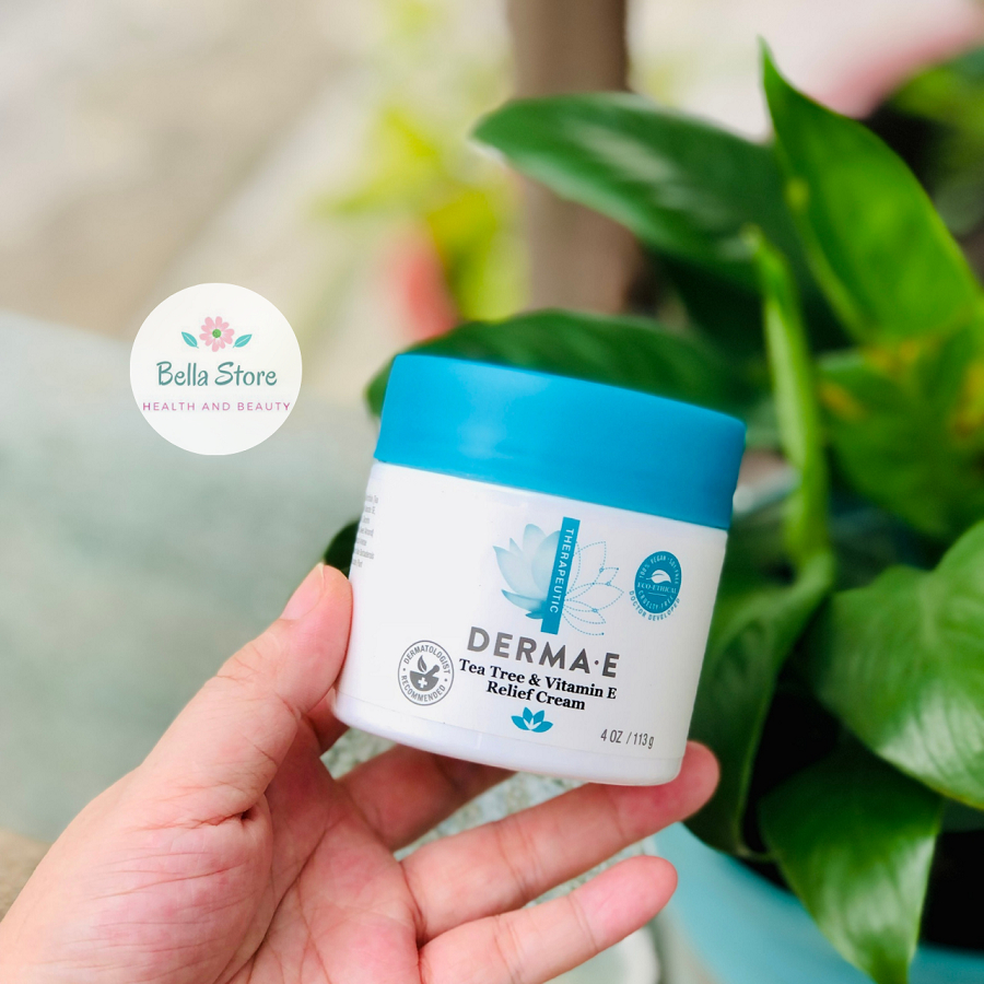 Kem dưỡng ẩm cho da mụn Derma E Tea Tree & E Relief Cream