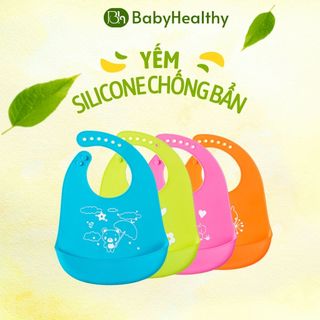 Yếm ăn dặm, yếm ăn silicon có máng siêu nhẹ cho bé
