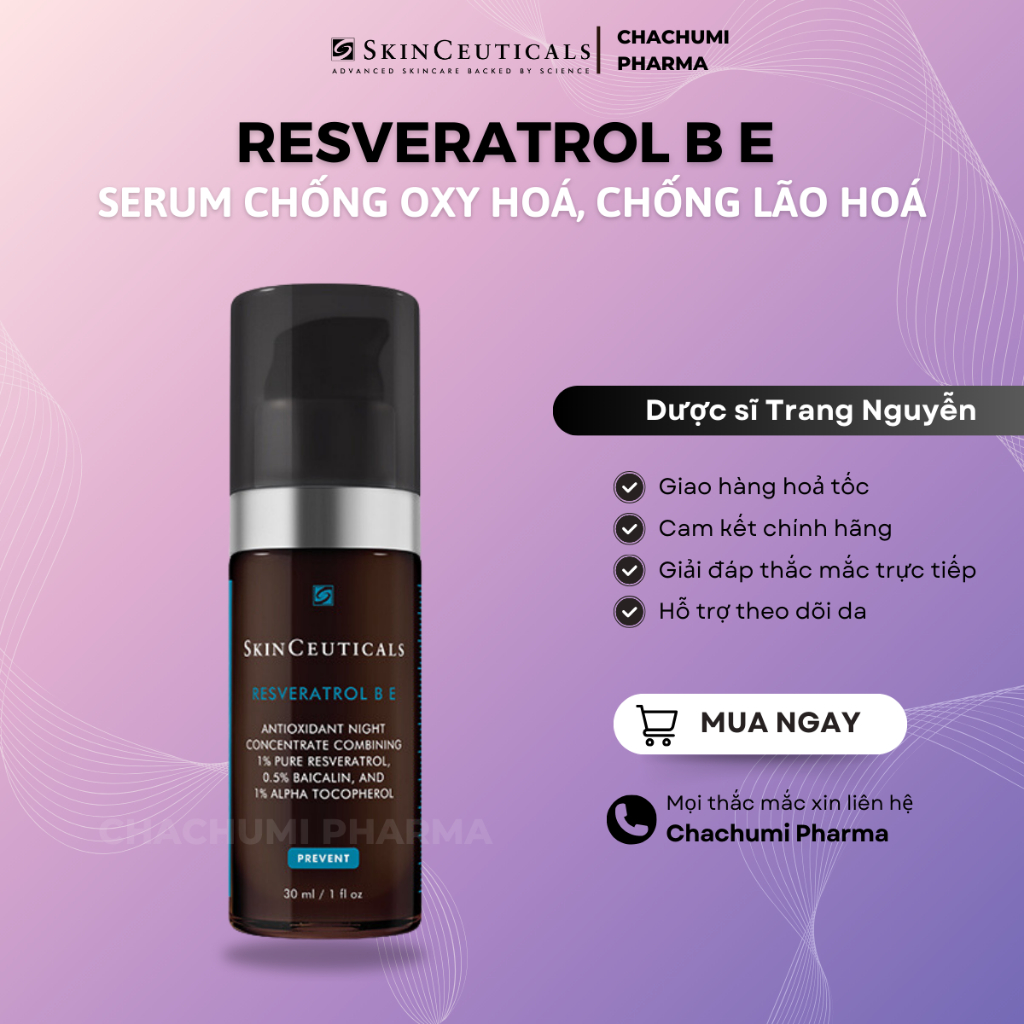 [DATE 08/2027] Serum Chống Lão Hóa Skinceuticals Resveratrol B E 30ml