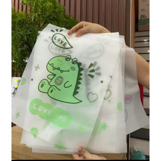 Combo 10 Túi zip lụa mờ in hình đựng đồ mẹ bé đi sinh, quần áo, giày dép, vớ du lịch..