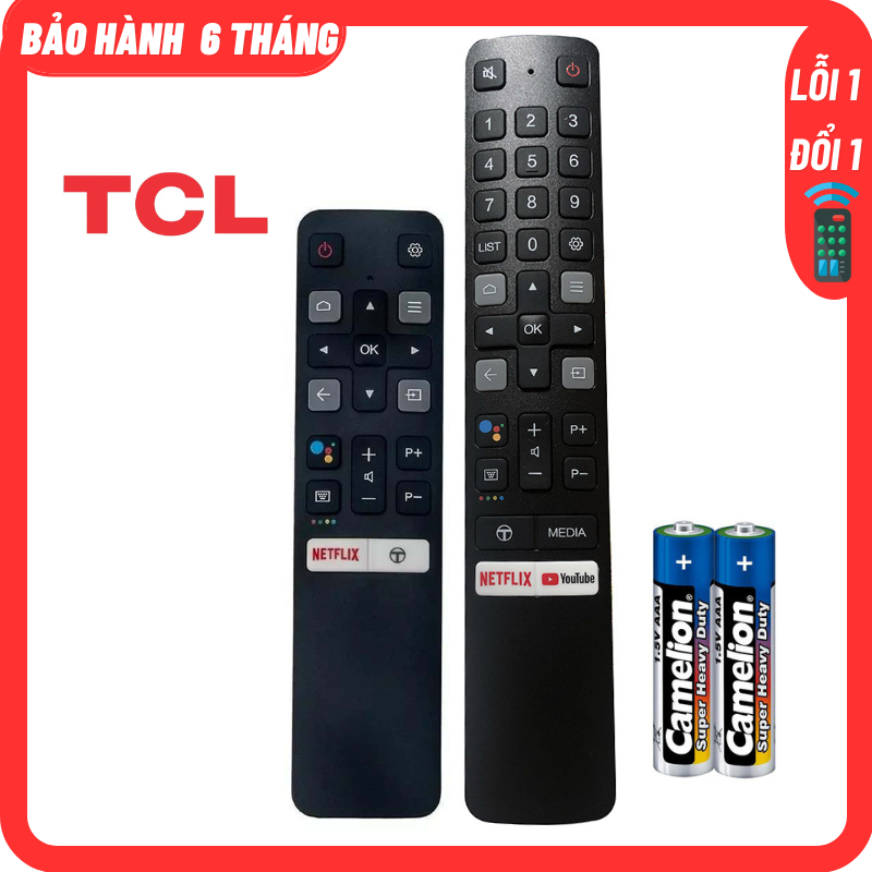 Điều khiển Tivi TCL giọng nói kèm Pin - Remote tivi TCL giọng nói.
