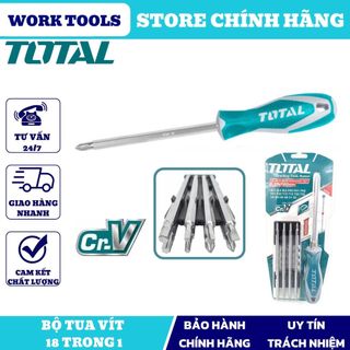 ĐỒ NGHỀ TOTAL Bộ tua vít đa năng 18 trong 1 THT250236 < HÀNG CHÍNH HÃNG >