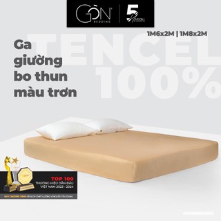 [Nhiều màu] Ga Giường Bo Thun Gòn Bedding Lụa Tencel Cao Cấp Màu Trơn 1m6x2m | 1m8x2m (không xù lông, không trơn trượt)