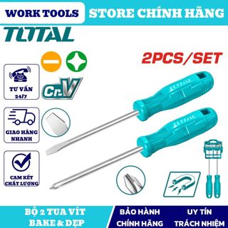 Đồ nghề total bộ 2 tua vít dẹp và bake thtdc250201