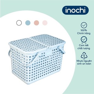 Giỏ xách quai giữa có nắp Inochi - Giỏ đựng quần áo để đồ đi sinh có nắp nhựa cho mẹ và bé tiện dụng, an toàn