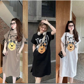 VÁY SUÔNG GẤU ĐEO KÍNH ( bầu mặc được)