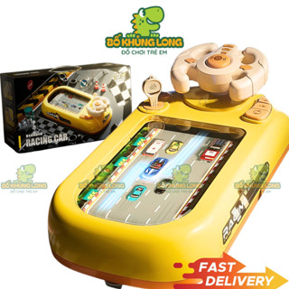  Ô Tô Đồ Chơi Đường Đua Xe Có Màn Hình Chuyển Động Vô Lăng Điều Khiển Có Âm Thanh Quà Tặng Sinh Nhật Cho Bé BỐ KHỦNG LONG 