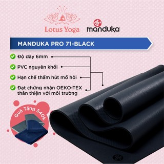 Thảm tập yoga manduka pro71 6mm cao cấp - black