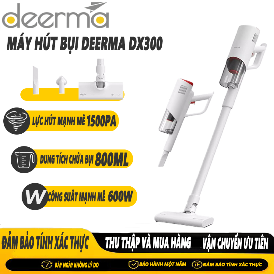 Máy hút bụi cầm tay Deerma DX300 đa năng 3in1 công suất 600W lực hút cực mạnh 15000pa  BH 12 tháng