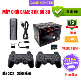 Máy Chơi Game Cầm Tay Stick Đỏ 4K 64gb X2 Pro Kết Nối Tivi HDIM 41000 + Game PSP, PS1, 3D,Có 2 Tay Cầm Kết Nối Không Dây