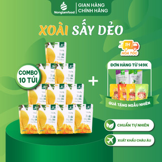  Combo 10 Túi Xoài sấy dẻo Nonglamfood 50g | Healthy Snack | Ăn vặt văn phòng