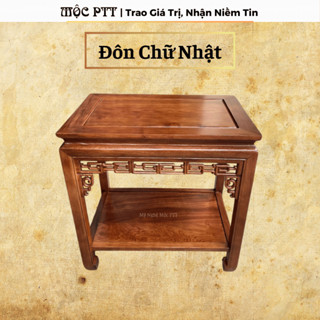 Đôn chữ nhật gỗ Hương Đá màu Óc Chó kích thước 30 x 40  35 x 50  40 x 60 cao 50 60 70 80 cm 