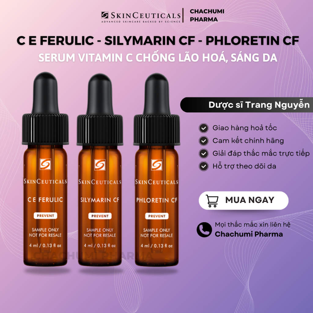 Serum vitamin C skinceuticals CE ferulic, Silymarin CF và CF phloretin 4ml