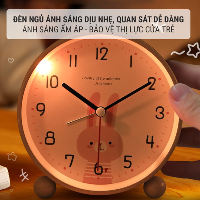 Đồng Hồ Báo Thức Để Bàn Không Gây Ồn Có Đồng Hồ Báo Thức Học Sinh Trung Riêng Đèn Ngủ Họa Tiết