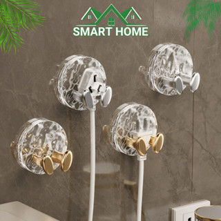 Móc Dán Tường Treo Giữ Phích Cắm Điện Móc Treo Đồ Đa Năng Trong Suốt Sang Trọng Smart Home - MD03