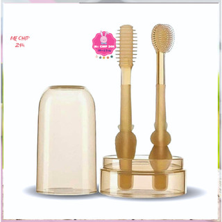 Set rơ lưỡi và bàn chải đánh răng silicon 3CT cho bé mềm mại