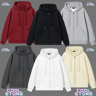 Áo khoác nỉ hoodie zip trơn cực hót form rộng , hàng chuẩn chính hàng , tag mác đầy đủ , nỉ bông dày dặn COOL STORE