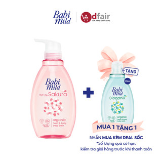 Sữa tắm gội trẻ em babi mild white sakura 380ml phiên bản mới