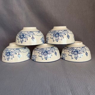Bộ gốm sứ chén ăn cơm 11.5cm họa tiết hoa sen