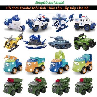 Bộ 4 mẫu đồ chơi mô hình xe tự tháo lắp ráp kèm tua vít - đồ chơi trẻ em bộ lắp ráp