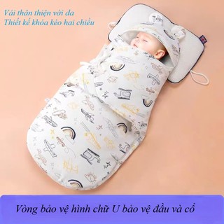 Em bé quấn khăn bông nguyên chất mùa xuân mùa hè trẻ sơ sinh túi ngủ bé giật túi được cung cấp bởi trẻ em 35cm*75cm