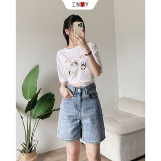Quần Jean Ngố Nữ Trơn Basic Dễ Phối Đồ ENVY JS51