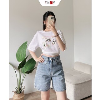 Quần jean ngố nữ trơn basic dễ phối đồ envy js51