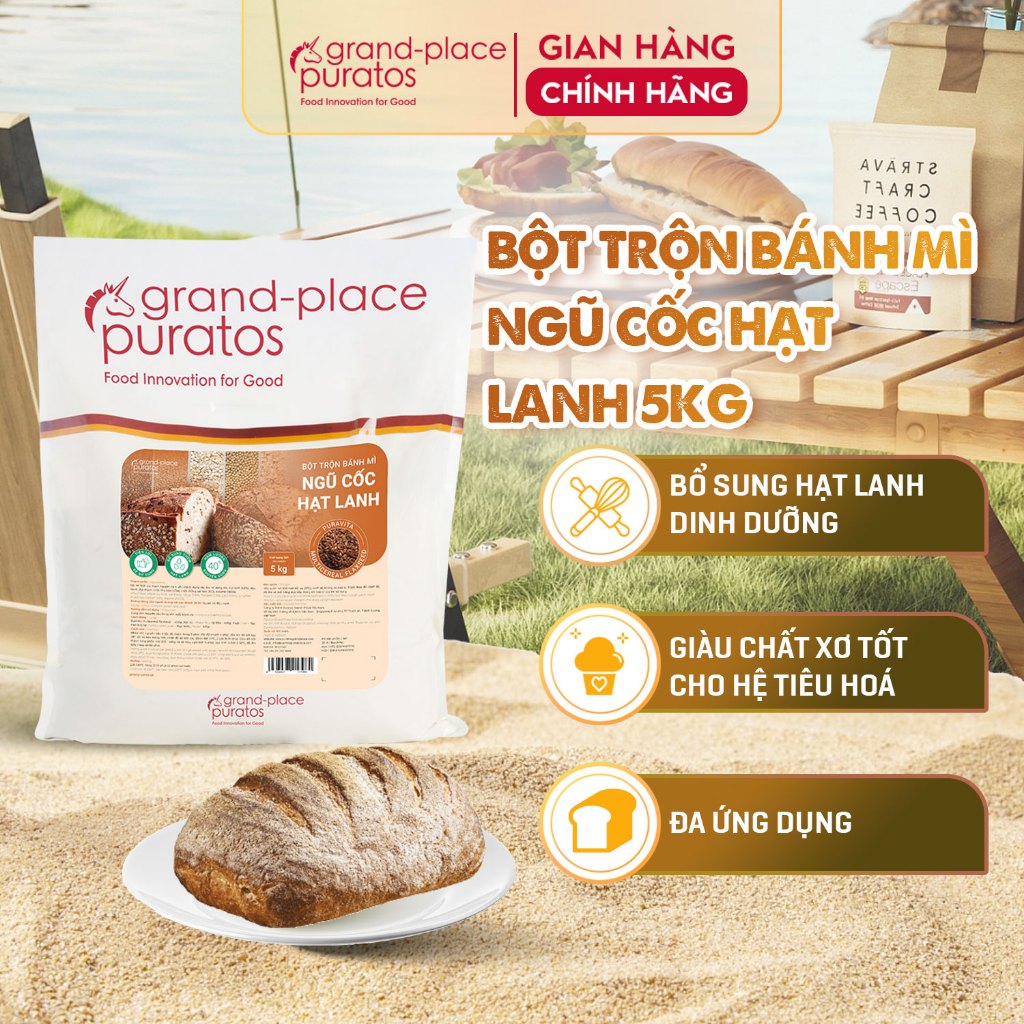 Bột trộn bánh mì Ngũ cốc hạt lanh 5kg - 4024614