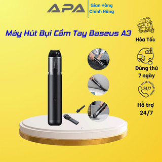 Máy Hút Bụi Mini Cầm Tay Trên Ô Tô Baseus A3 Car Vacuum Cleaner | Pin sạc 8000mAh | Công suất 135W