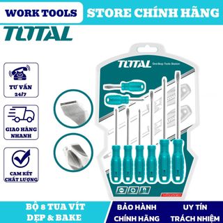 Đồ nghề total bộ 8 tua vít dẹp và bake thtdc250801