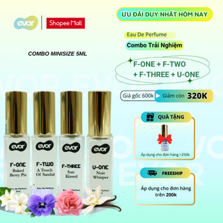 Combo Nước Hoa Nữ Chính Hãng EVOR Mùi Hương Ngọt Ngào Sang Trọng Tinh Tế, Combo Nước Hoa Trải Nghiệm 4 Chai Minisize 5ml
