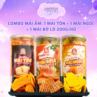 Combo Mái Ấm: Bim bim mái tôn + mái ngói + mái bờ lô Ăn cùng bà Tuyết 200gr/hũ