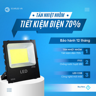 ĐÈN PHA LED TÂM AN CÔNG SUẤT 50W 100W 30W CAO CẤP NGOÀI TRỜI