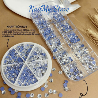 Đá chân lưới mix size , khay đá đủ màu sắc trang trí móng, phụ kiện nail
