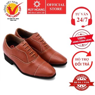 Giày tăng chiều cao Huy Hoàng màu vàng bò HP7182